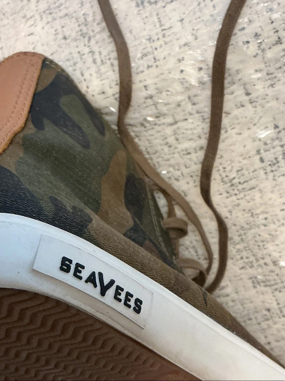 SeaVees Men's High-Top Camo Athletic Sneakers in Brown & Tan